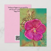 Roze vlakke Kaart van de bloem (Voorkant / Achterkant)