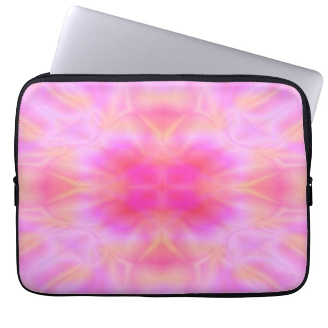 Roze vlam laptop sleeve (Voorkant)