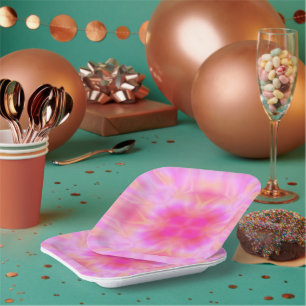 Roze vlam papieren bordje