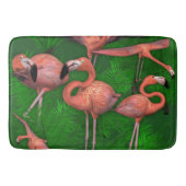 Roze vlamingos en Oerwoud Ferns Badmat (Voorkant)