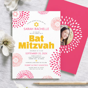 Roze Vleermuis Bar Mitzwa Foto Krachtig Koel Sterr Kaart