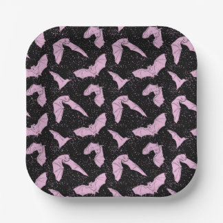 Roze vleermuispapier Borden Papieren Bordje