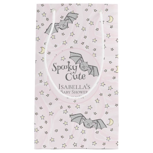 Roze Vleermuizen Spooky Schattige Baby shower Klein Cadeauzakje (Voorkant)
