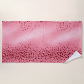 Roze Vlekte Dierenprint Strandlaken (Voorkant)
