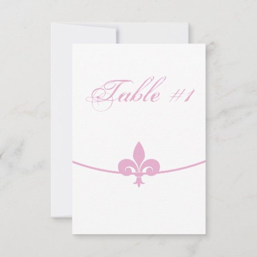 Roze Vleur de Lis-receptietabel Kaart (Achterkant)