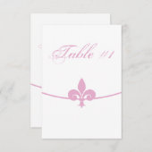 Roze Vleur de Lis-receptietabel Kaart (Voorkant / Achterkant)