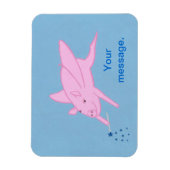 Roze vliegend varken maken van blauwe sterren flex magneet (Verticaal)