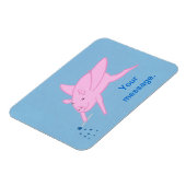 Roze vliegend varken maken van blauwe sterren flex magneet (Linkerzijde)