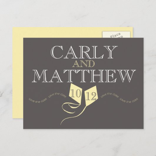 Roze vliegers Bewaar de datum Aankondigingskaart (Voorkant / Achterkant)