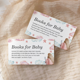 Roze vliegtuigboeken voor Baby Baby shower Informatiekaartje