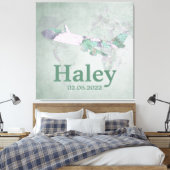 roze vliegtuigdecor op maat canvas afdruk (Insitu (Slaapkamer))