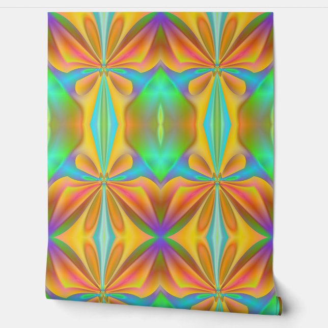 Roze Vlinder Abstract Behang (Afrollen)