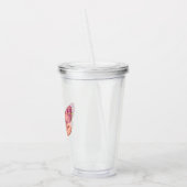 Roze vlinder acryl drinkbeker (Links)