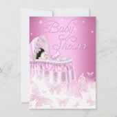  roze vlinder Baby shower Kaart (Voorkant)