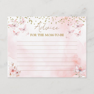 Roze Vlinder Baby shower Meisje Advies voor mama Informatiekaartje
