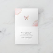 Roze vlinder bedankkaart (Binnen)