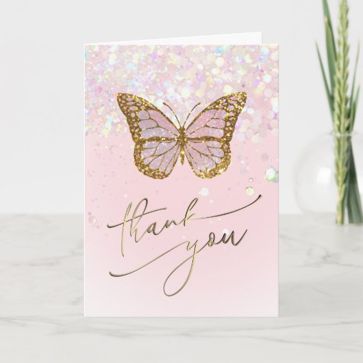 roze vlinder bedankt (Voorkant)