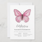 Roze vlinder begrafenis kaart (Voorkant)