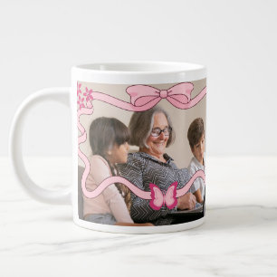 Roze vlinder beste oma en kleinkinderen extra grote beker