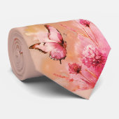 Roze Vlinder & Bloem Das (Opgerold)