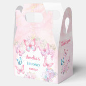Roze Vlinder Bloemen Zomer Meisje Verjaardag Klein Bedankdoosjes (Geopend)