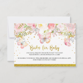 Roze vlinder Boeken voor Baby kaart