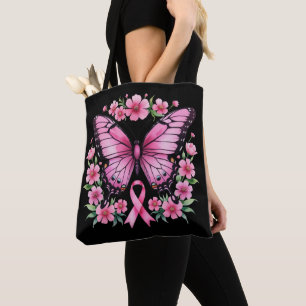 Roze Vlinder Borstkanker Awareness Lint Draagtas