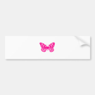 Roze vlinder bumpersticker