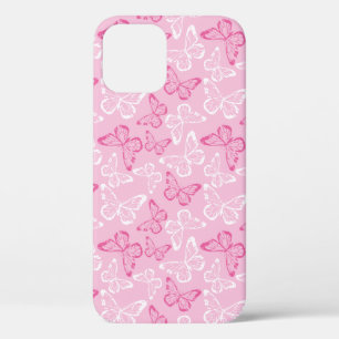 Roze vlinder iPhone 12 pro hoesje