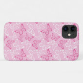 Roze vlinder Case-Mate iPhone case (Achterkant (horizontaal))