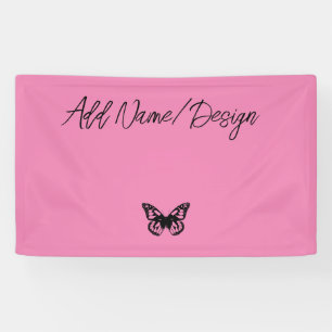 Roze vlinder - Creëer uw eigen (CYO) banner