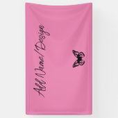 Roze vlinder - Creëer uw eigen (CYO) banner (Verticaal)