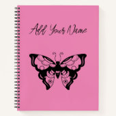 Roze vlinder - Creëer uw eigen Notitieboek (Voorkant)