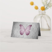 Roze  vlinder damast receptie (Achterkant)