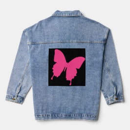 Roze vlinder denim jacket