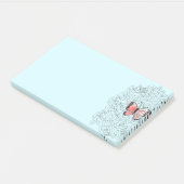 Roze vlinder en Rozen kunst - Post-it® Notes (Schuin)