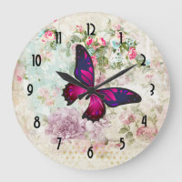 Roze vlinder en  Rozen Shabby