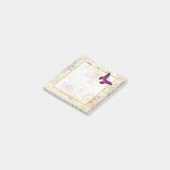 Roze vlinder en Rozen Shabby Post-it® Notes (Schuin)
