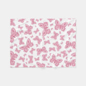 Roze vlinder fleece deken (Voorkant (Horizontaal))