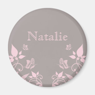 Roze vlinder Floral Magnet Magneet