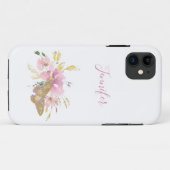 roze vlinder gepersonaliseerd Case-Mate iPhone case (Achterkant (horizontaal))