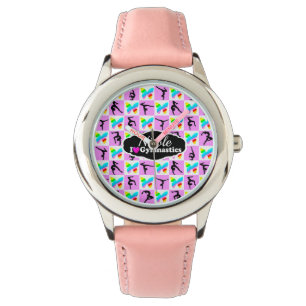 ROZE VLINDER GYMNASTIEK ONTWERP HORLOGE