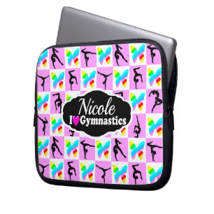 ROZE VLINDER GYMNASTIEK ONTWERP LAPTOP SLEEVE