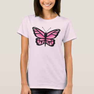 Roze vlinder illustratie t-shirt