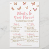 Roze vlinder in je Baby shower Briefpapier (Voorkant)