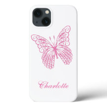 roze vlinder iPhone draagtas
