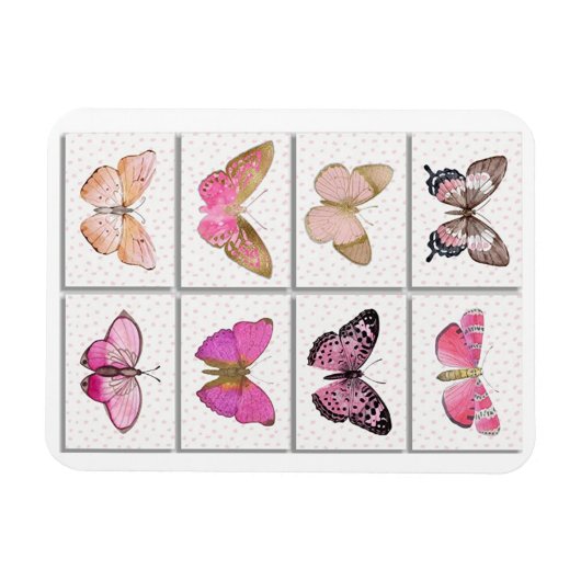 roze vlinder magneet (Horizontaal)