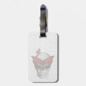 Roze vlinder Masker Bagagelabel (Achterkant verticaal)