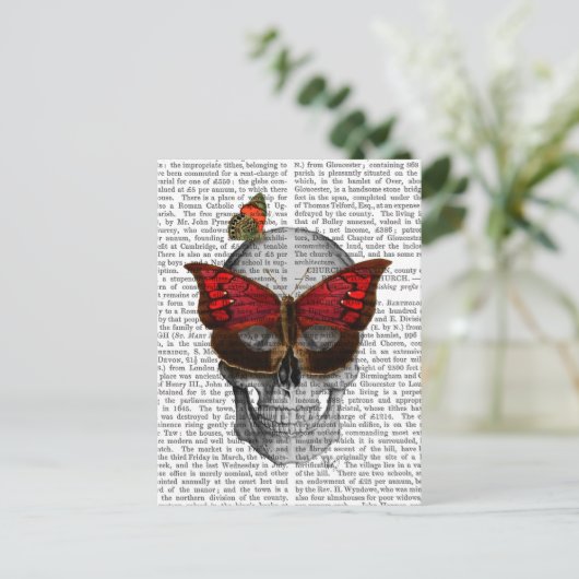 Roze vlinder Masker Briefkaart (Staand voorkant)