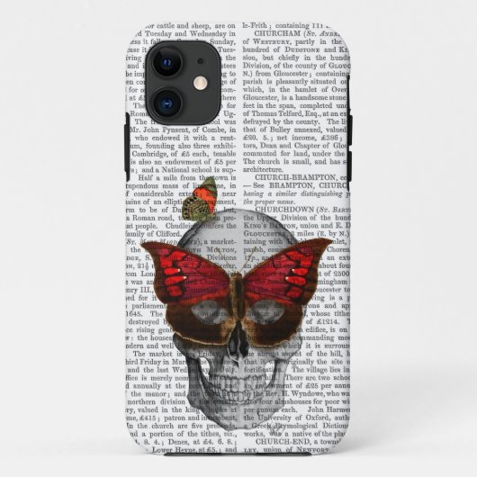 Roze Vlinder Masker Schedel Case-Mate iPhone Case (Achterkant)